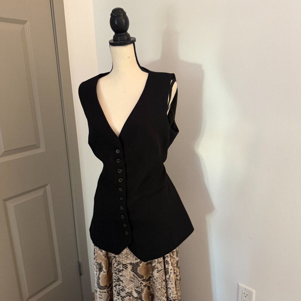 DISSH CELINE BLACK LONGLINE VEST - 12 / BLACK - Picture 2 of 4